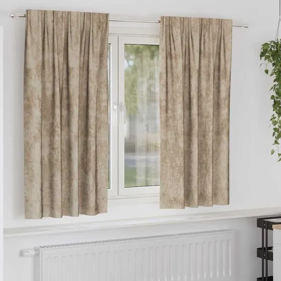 vidaXL Velour Gardiner 2 stk champagne 175 x 140 cm