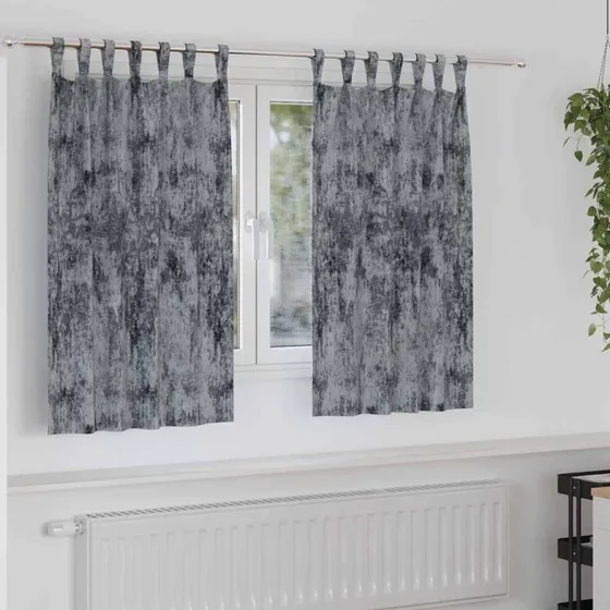 vidaXL Velour Gardiner 2 stk Sølvgrå 140 x 140 cm