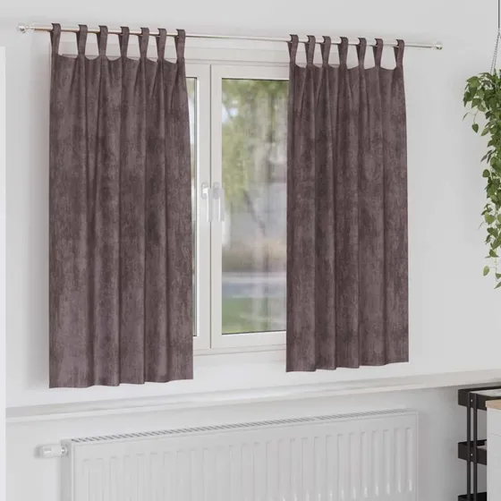 vidaXL Velour Gardiner 2 stk, Brun, 175 x 140 cm