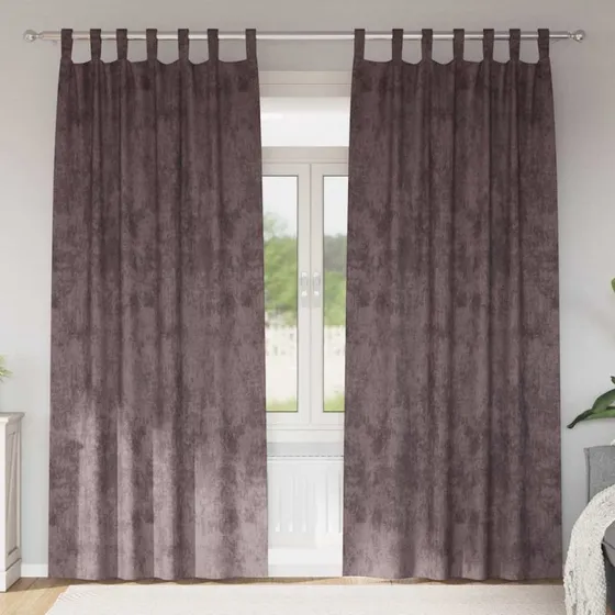 vidaXL Velour Gardiner 260 x 140 cm Brun 2 stk