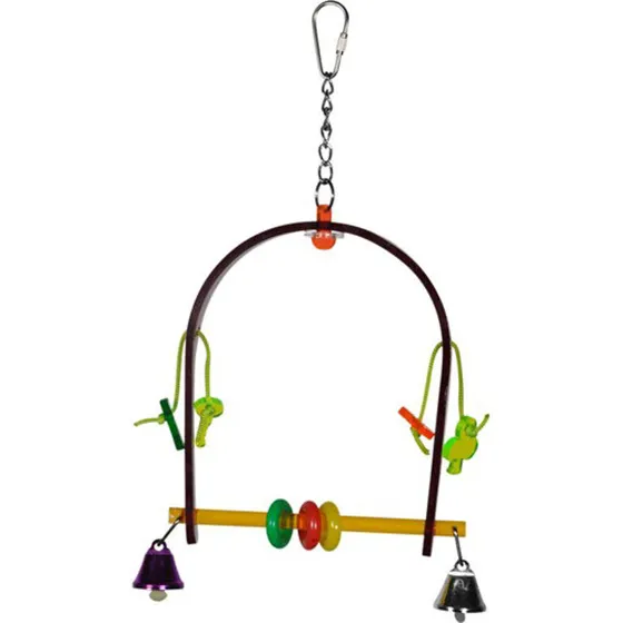Bird Toy plexi-gynge til parakitter og kanarier 26 x 13 cm, multifarvet