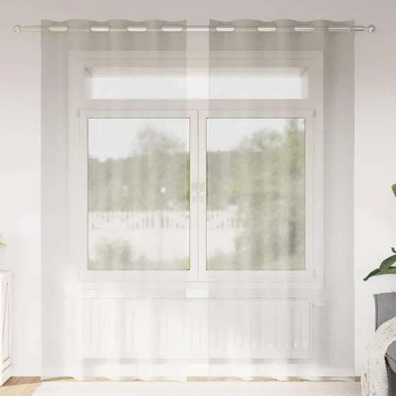 vidaXL Voile Gardiner 2 stk Creme 225 x 140 cm Polyester