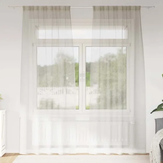 vidaXL Voile Gardiner 2 stk Creme 245 x 140 cm Polyester