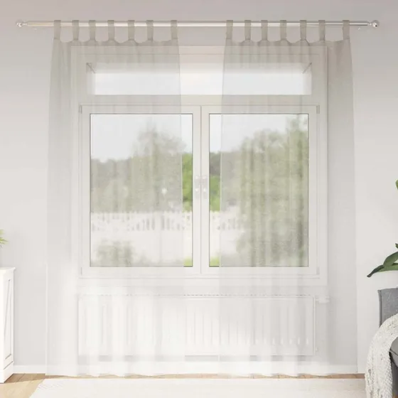 vidaXL Voile Gardiner 2 stk Creme 260 x 140 cm Polyester