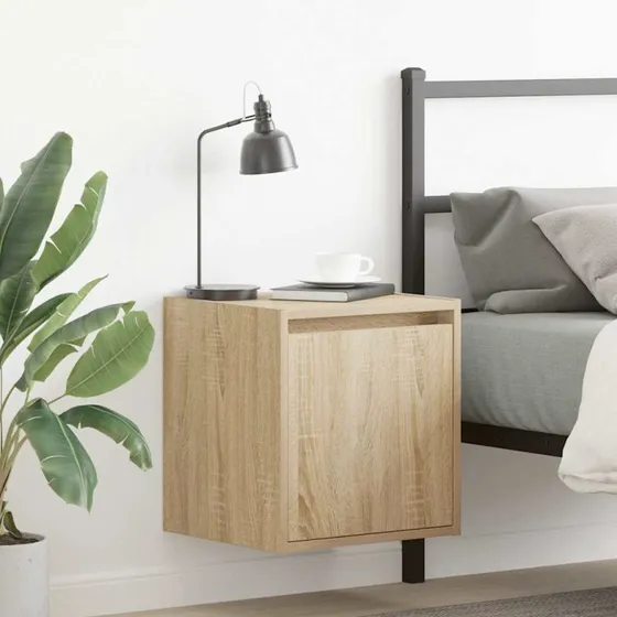 vidaXL Væghængt Sengebord 2 stk. 38x34x40 cm Sonoma-eg
