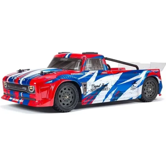 ARRMA Infraction 4X4 MEGA 1/8 Resto-Mod truck – rød/blå, komplet