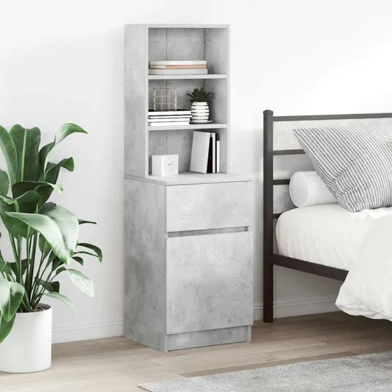 vidaXL Sengebord 39x35x125 cm konstrueret træ betongrå