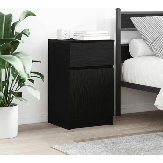 vidaXL Sengebord 2 stk. 39x35x65 cm konstrueret træ sort