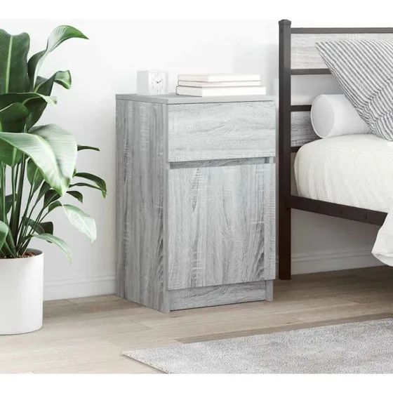 vidaXL Sengeborde 2 stk. 39x35x65 cm Konstrueret Træ Grå Sonoma-Eg