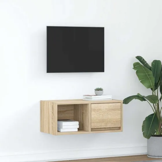 vidaXL Tv-bord 60x31x25,5 cm konstrueret træ sonoma-eg