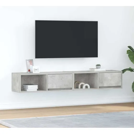 vidaXL tv-borde 2 stk. 80x31x25,5 cm konstrueret træ betongrå