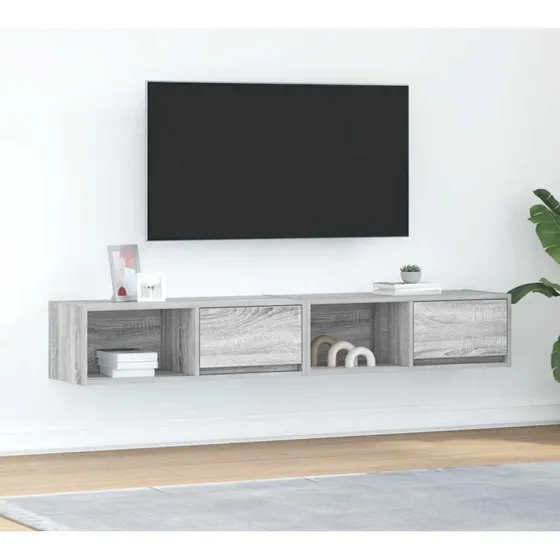 vidaXL tv-borde 2 stk. 80x31x25,5 cm konstrueret træ grå sonoma-eg