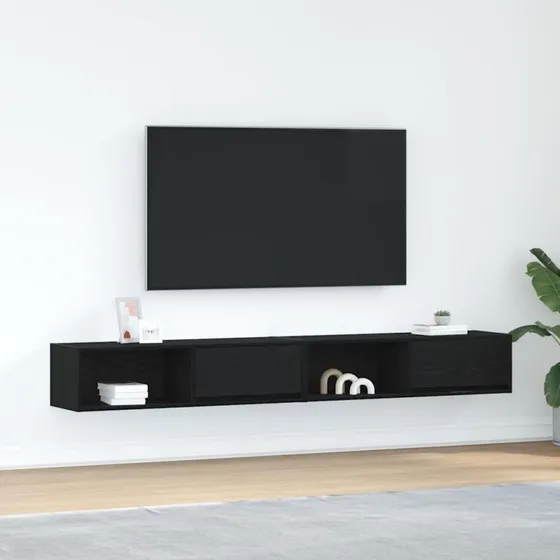 vidaXL 2 stk. tv-borde 100x31x25,5 cm konstrueret træ sort