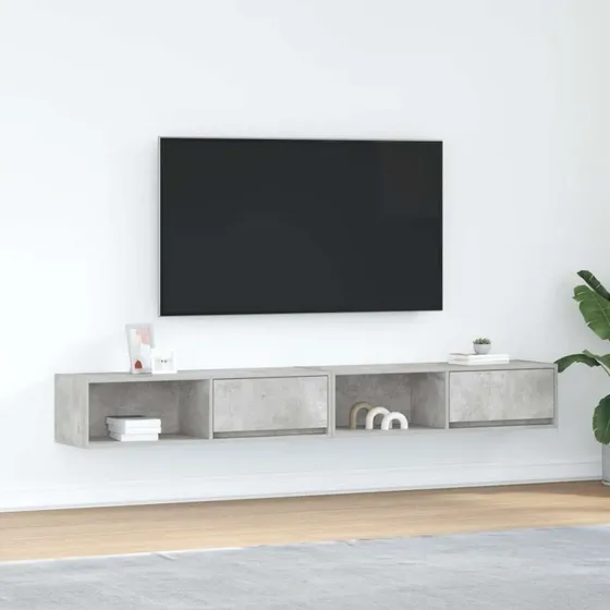 vidaXL tv-borde 2 stk. 100x31x25,5 cm konstrueret træ betongrå