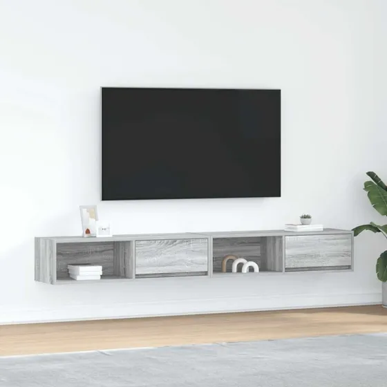 vidaXL tv-borde 2 stk. 100x31x25,5 cm konstrueret træ grå sonoma-eg