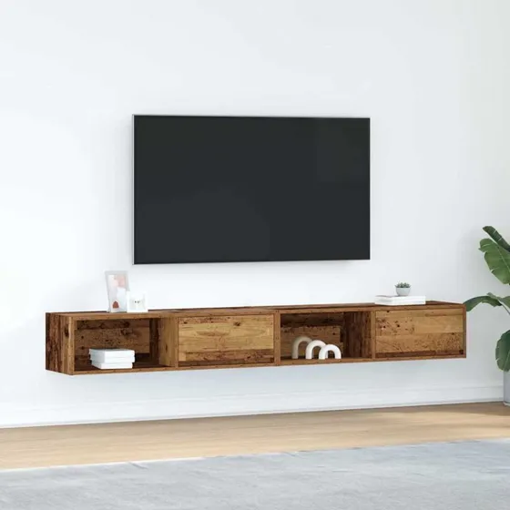 vidaXL 2 stk. tv-borde 100x31x25,5 cm konstrueret træ gammelt trælook