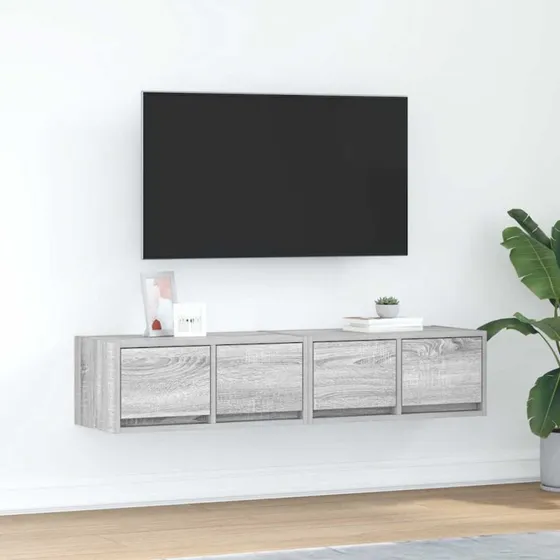 vidaXL tv-borde 2 stk. 60x31x25,5 cm grå sonoma-eg