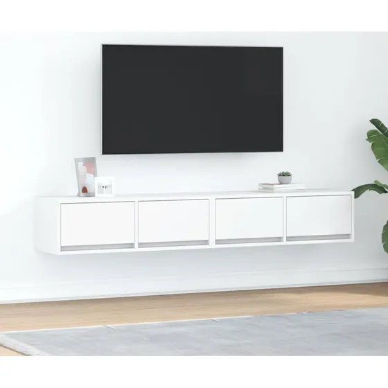 vidaXL 2 stk. tv-borde 80x31x25,5 cm hvid konstrueret træ