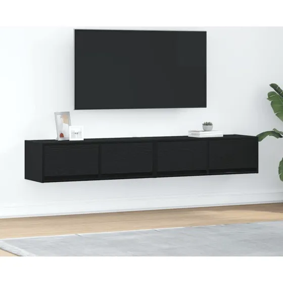 vidaXL 2 stk. tv-borde 80x31x25,5 cm konstrueret træ sort