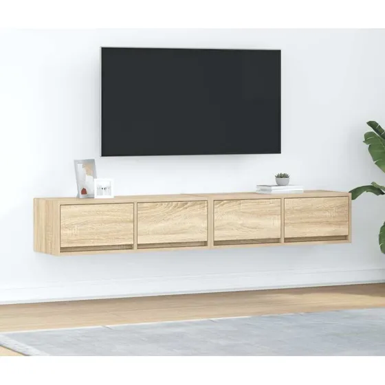 vidaXL Tv-borde 2 stk. 80x31x25,5 cm konstrueret træ sonoma-eg