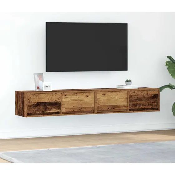 vidaXL 2 stk. Tv-borde 80x31x25,5 cm konstrueret træ gammelt trælook