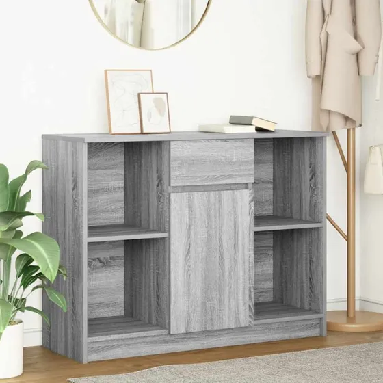 vidaXL Skænk med Skuffe 101x35x76 cm Grå Sonoma-Eg Konstrueret Træ