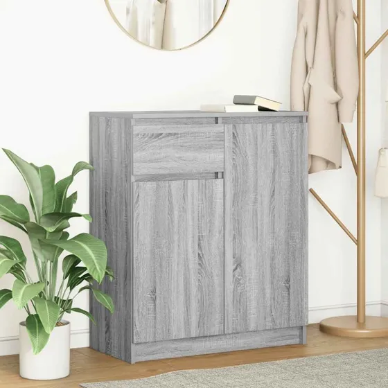 vidaXL Skænk med Skuffe 71x35x84 cm Grå Sonoma-eg
