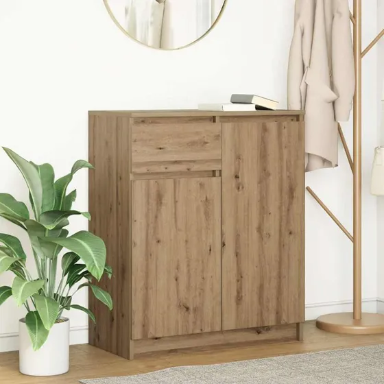 vidaXL Skænk med Skuffe 71x35x84 cm Konstrueret Træ Kunsteg