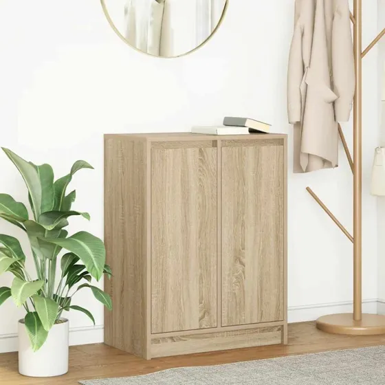 vidaXL Skænk 57x34x76 cm Konstrueret Træ Røget Egetræsfarve