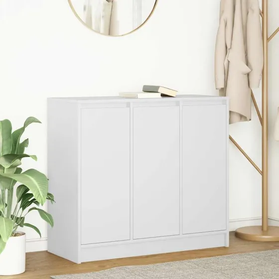 vidaXL Skænk 85x34x76 cm Konstrueret Træ Hvid