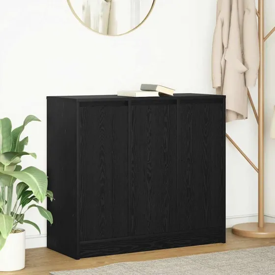 vidaXL Skænk 85x34x76 cm Konstrueret Træ Sort Egetræsfarve
