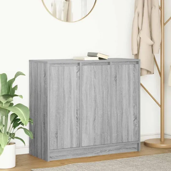 vidaXL Skænk 85x34x76 cm Konstrueret Træ Grå Sonoma-Eg