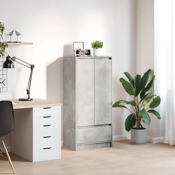 vidaXL Skab med Skuffe 55,5x34x119,5 cm Konstrueret Træ Betongrå
