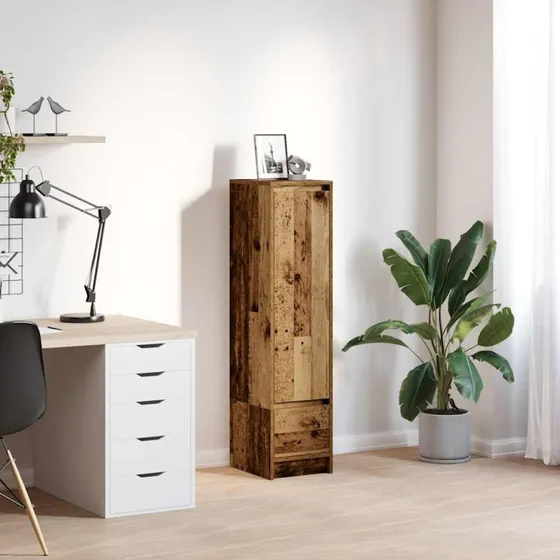 vidaXL Højskab 29,5x34x119,5 cm Konstrueret Træ Antikt Træ