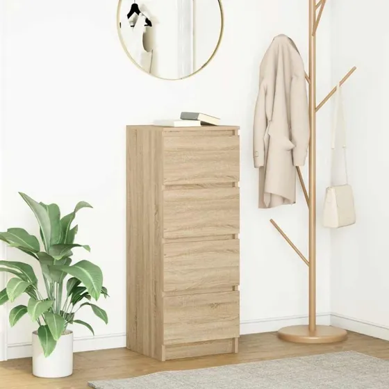 vidaXL Skænk 37,5x35x99 cm Konstrueret Træ Sonoma-Eg