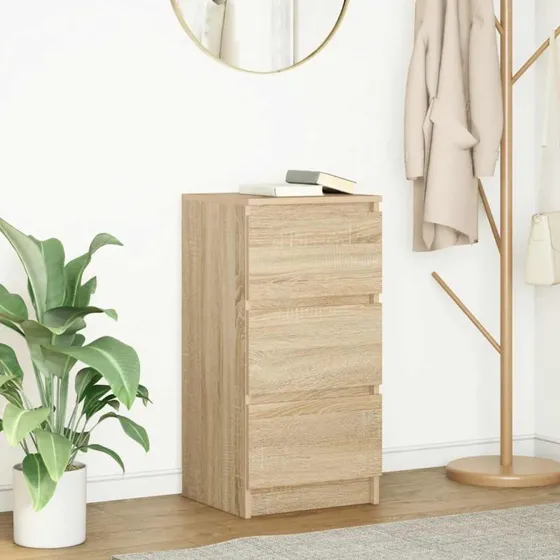 vidaXL Skænk 37,5x35x76 cm Konstrueret Træ Røget Egetræsfarve