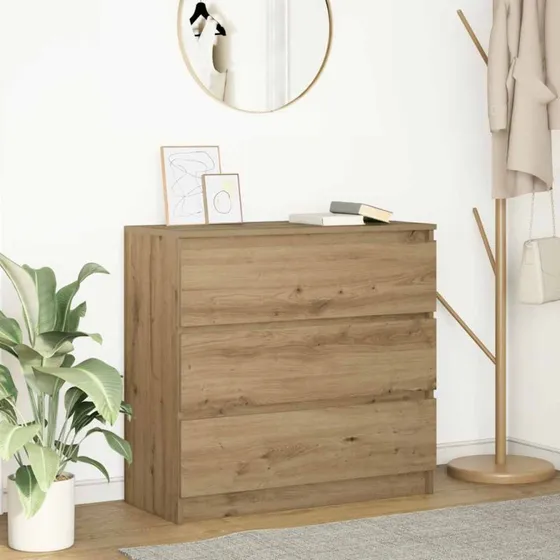 vidaXL Skænk 80x35x76 cm konstrueret træ kunsteg