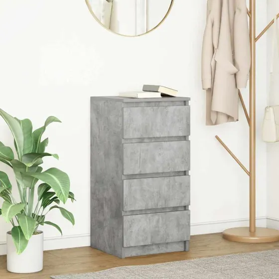 vidaXL Skænk 37,5x35x76 cm Konstrueret Træ Betongrå