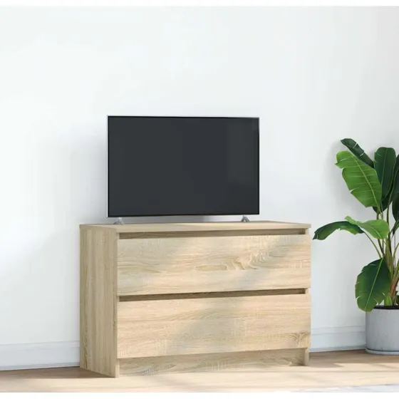 vidaXL Tv-bord 80x35x54 cm konstrueret træ sonoma-eg