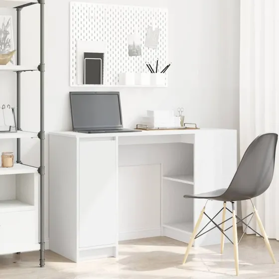 vidaXL Skrivebord 120x42x76 cm Konstrueret Træ Hvid