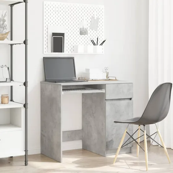 vidaXL Skrivebord 86x49x76 cm Konstrueret Træ Betongrå
