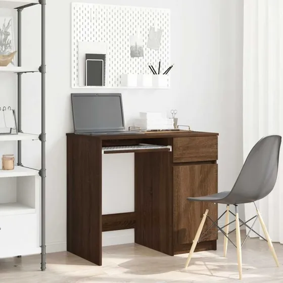 vidaXL Skrivebord 86x49x76 cm Konstrueret Træ Brun