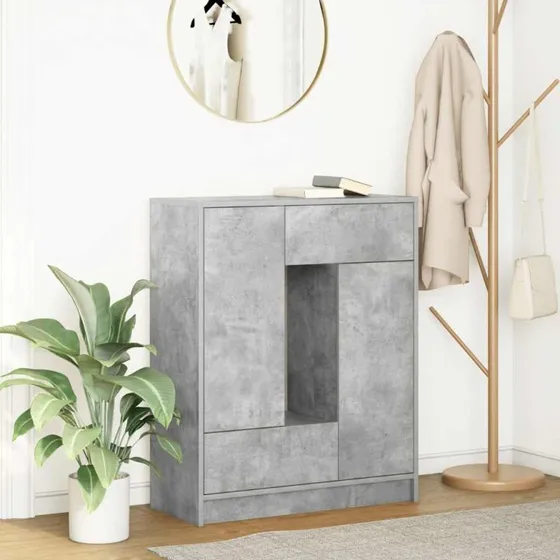vidaXL Skænk med Skuffer og Låger 73x31x90 cm Betongrå