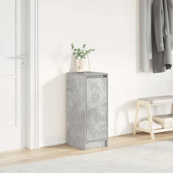 vidaXL Skoreol 29,5x34x76 cm Konstrueret Træ Betongrå