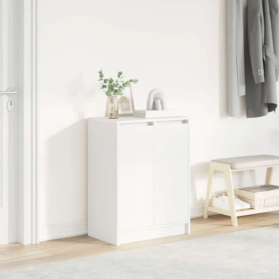 vidaXL Skoreol 57x34x76 cm Konstrueret Træ Hvid