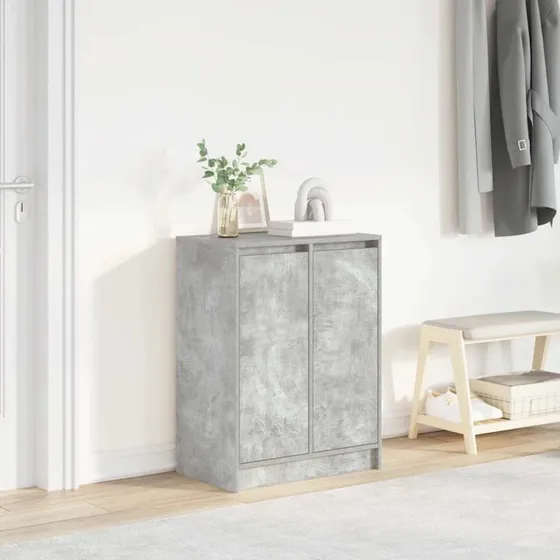 vidaXL Skoskab 57x34x76 cm Konstrueret Træ Betongrå