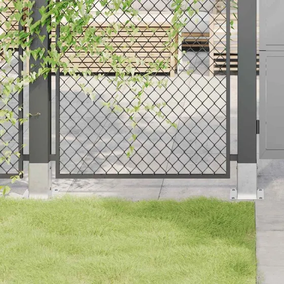 vidaXL 91x91 mm firkantet stolpefødder, 12 stk., galvaniseret stål