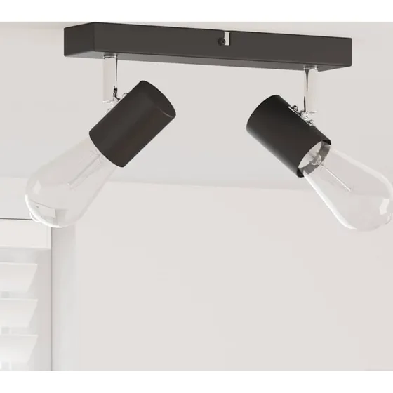vidaXL Loftsspot Sort 26 x 6,5 x 11,5 cm Stål
