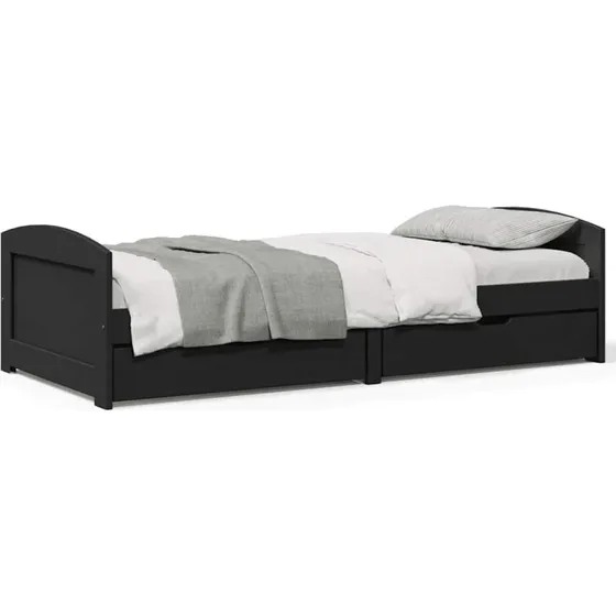 vidaXL IRUN daybed med to skuffer, sort, 90x200 cm
