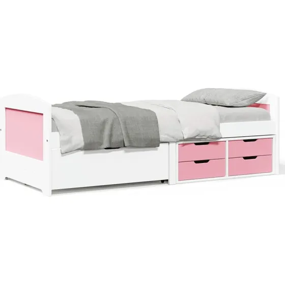 vidaXL IRUN Daybed 90x200 cm hvid og lyserød med 5 skuffer